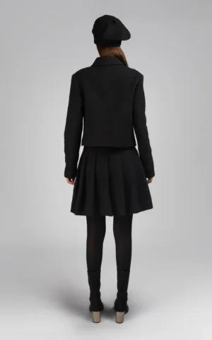 کت زنانه مشکی دکمه‌دار پایییز-زمستانه رسمی نوادو