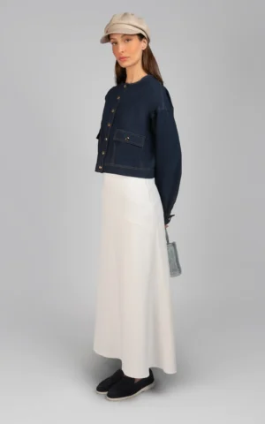 دامن زنانه سفید شیک پاییز-زمستانه نوادو