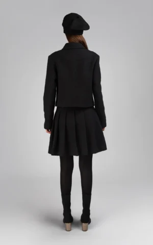 دامن زنانه مشکی رسمی پاییز-زمستانه چین‌دار نوادو