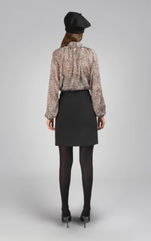 دامن زنانه مشکی کوتاه پاییز-زمستانه شیک نوادو