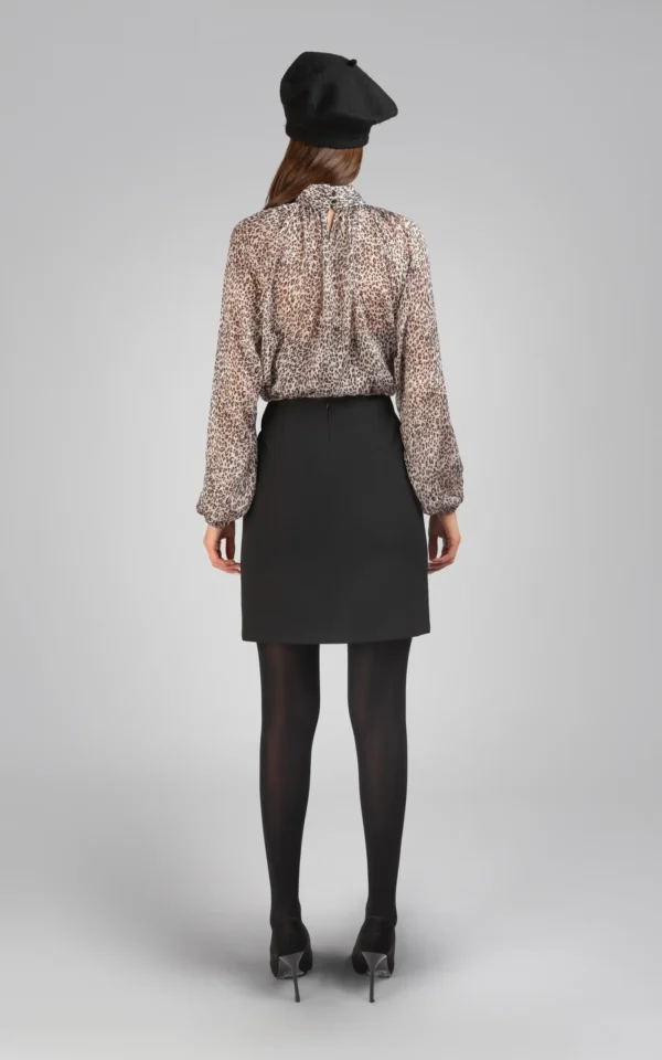 دامن زنانه مشکی کوتاه پاییز-زمستانه شیک نوادو