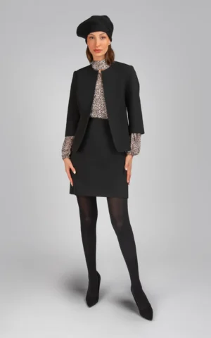 دامن زنانه مشکی کوتاه پاییز-زمستانه شیک نوادو