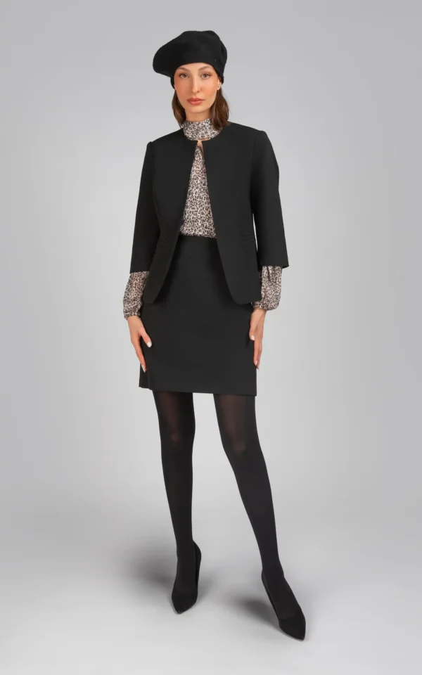 دامن زنانه مشکی کوتاه پاییز-زمستانه شیک نوادو