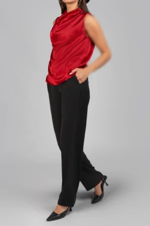 شلوار زنانه مشکی راسته شیک پاییز-زمستانه نوادو