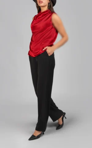 شلوار زنانه مشکی راسته شیک پاییز-زمستانه نوادو