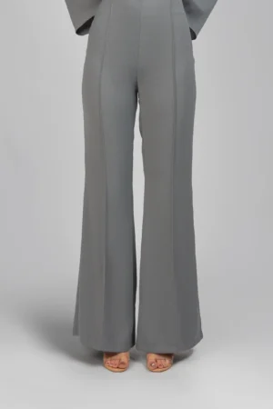 شلوار زنانه طوسی راسته شیک راحت پاییز-زمستانه نوادو