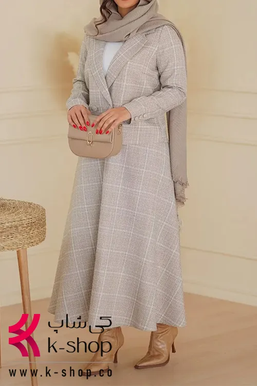 ست کت دامن پاییزه چهارخونه