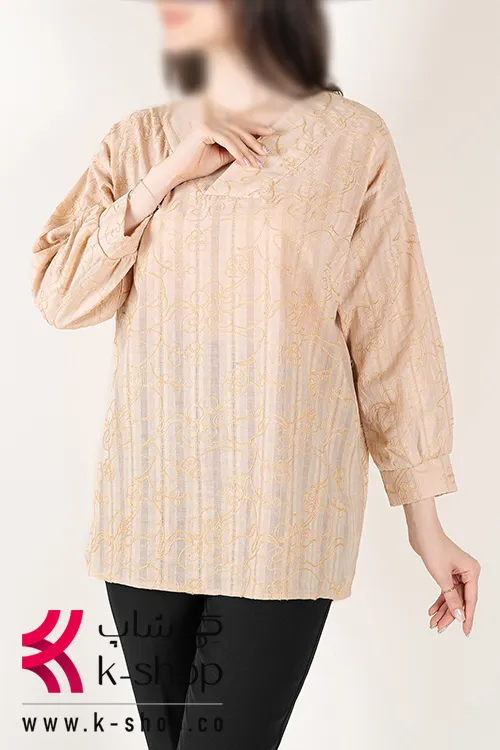 شومیز لینن طرح دار