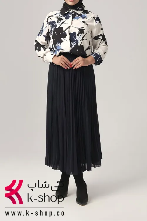 ست بلوز و دامن پلیسه ای مشکی