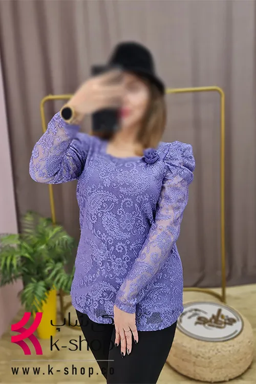 شومیز گیپور بنفش
