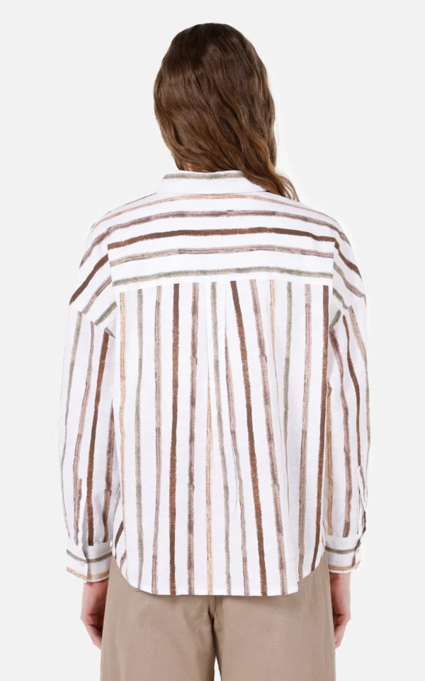 شومیز زنانه راه‌راه جیب‌دار Colin's از نمای پشت