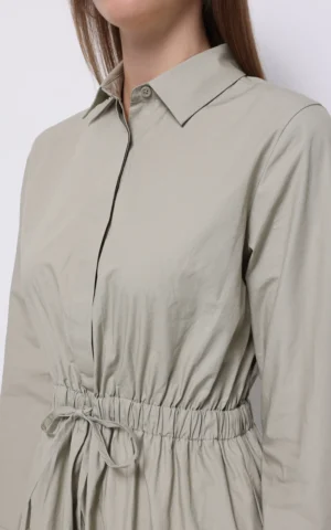 پیراهن زنانه بلند کمر‌کش بنددار با یقه مردانه برند کلینز کد CL1075558 - Image 7