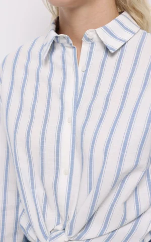 شومیز زنانه راه‌راه با گره جلو و استایل کژوال برند نوادو کد CL1075566 - Image 7