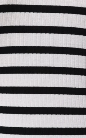 بلوز راه‌راه سیاه‌وسفید با یقه پولو برند کلینز کد CL1075895 - Image 3