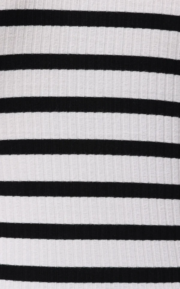 بلوز راه‌راه سیاه‌وسفید با یقه پولو برند کلینز کد CL1075895 - Image 3