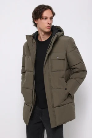 کاپشن مردانه گرم زیپ‌دار پاییز-زمستانه کلاه‌دار نوادو