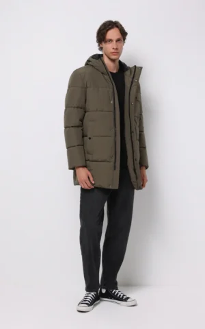 کاپشن مردانه گرم زیپ‌دار پاییز-زمستانه کلاه‌دار نوادو