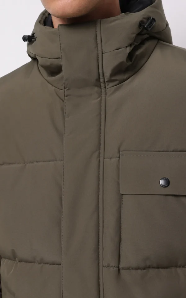 کاپشن مردانه گرم زیپ‌دار پاییز-زمستانه کلاه‌دار نوادو