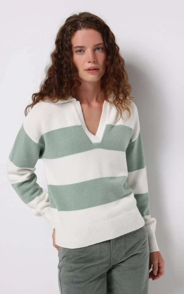 پلیور زنانه سبز آدامسی پاییز-زمستانه برند کلینز