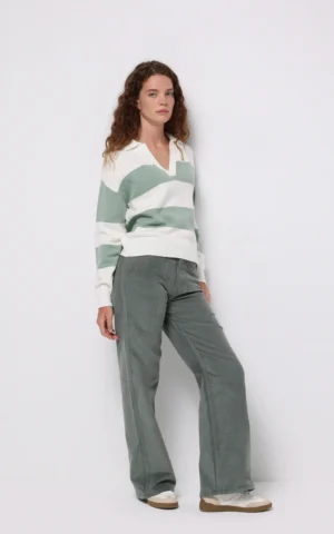 پلیور زنانه سبز آدامسی پاییز-زمستانه برند کلینز