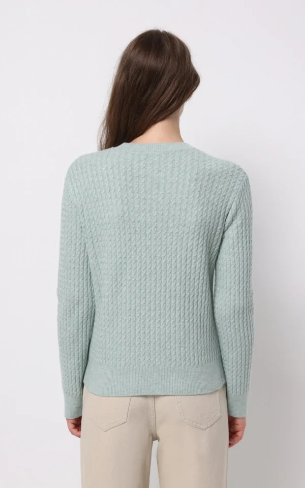 پلیور زنانه سبز یقه‌گرد گرم برند کلینز پاییز-زمستانه