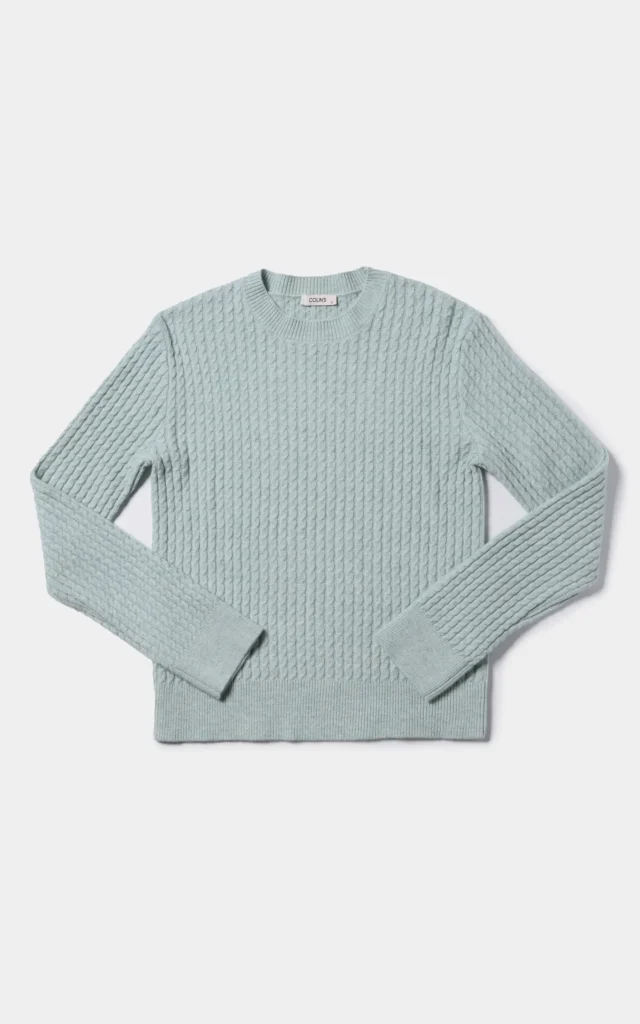 پلیور زنانه سبز یقه‌گرد گرم برند کلینز پاییز-زمستانه