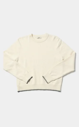 پلیور زنانه کرم رنگ یقه گرد و گرم برند کلینز پاییز-زمستانه