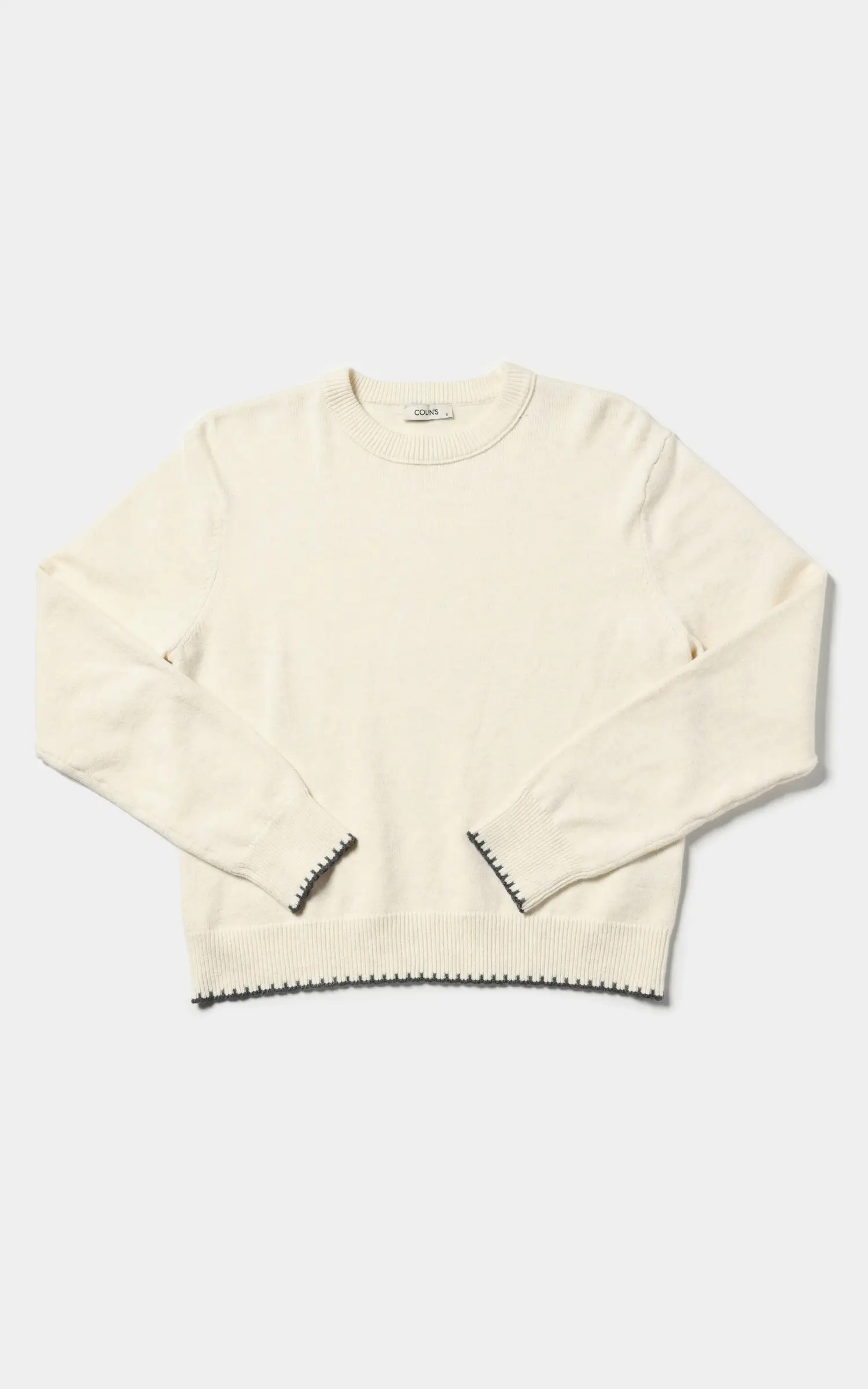 CL1076616-5 پلیور زنانه کرم رنگ یقه گرد و گرم برند کلینز پاییز-زمستانه