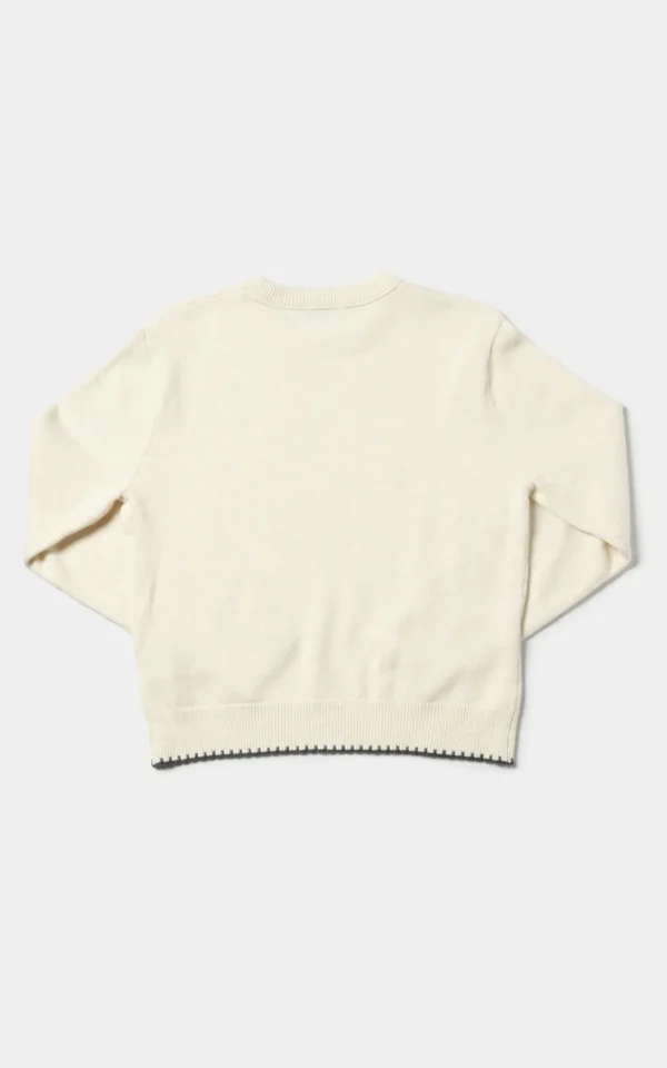 پلیور زنانه کرم رنگ یقه گرد و گرم برند کلینز پاییز-زمستانه