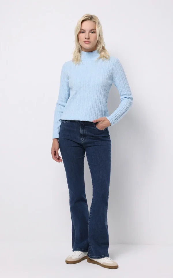 پلیور زنانه آبی بافت گرم بزند کلینز پاییز-زمستانه