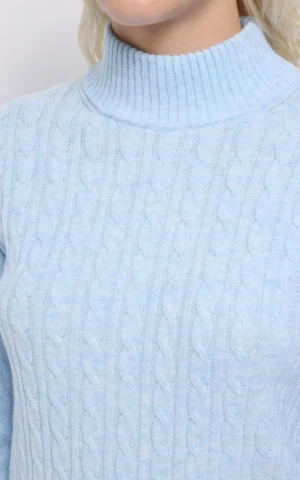 پلیور زنانه آبی بافت گرم بزند کلینز پاییز-زمستانه