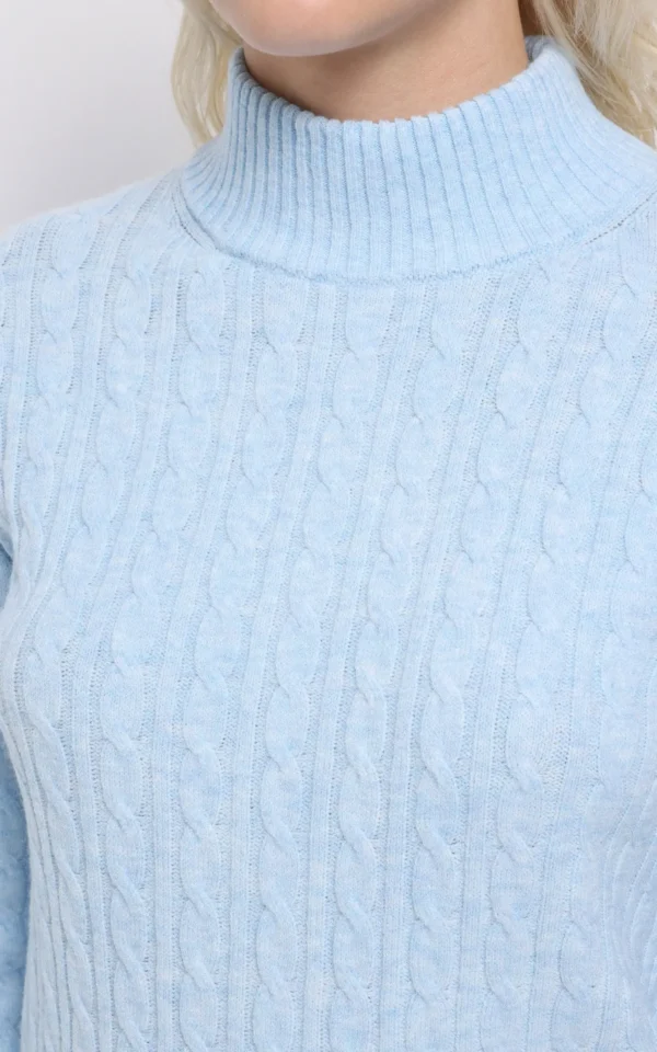 پلیور زنانه آبی بافت گرم بزند کلینز پاییز-زمستانه