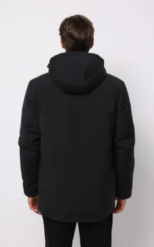 کاپشن مردانه مشکی زیپ‌دار گرم پاییز-زمستانه برند کلینز