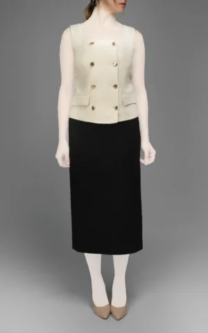 دامن زنانه مشکی رسمی پاییز-زمستانه نوادو