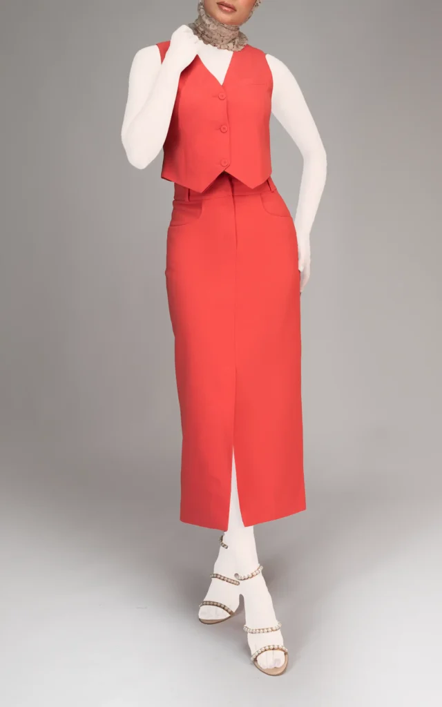 دامن زنانه گلبهی چاک‌دار بهار-تابستانه نوادو