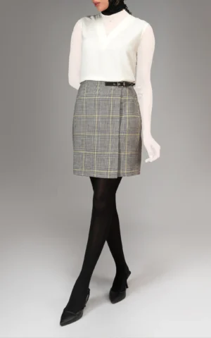 دامن زنانه طرح‌دار رسمی بهار-تابستانه نوادو