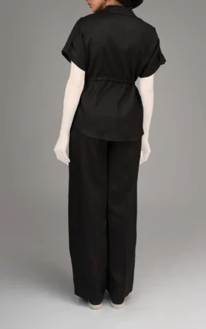 نمای پشت شومیز زنانه کمرکش دار NEVADO رنگ مشکی