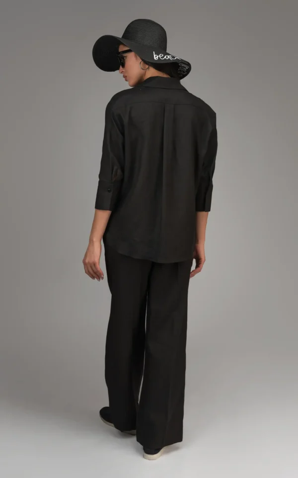 شومیز زنانه مشکی راحت بهار-تابستانه نوادو