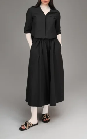 بلوز زنانه آستین سه ربع مشکی بهار-تابستانه نوادو