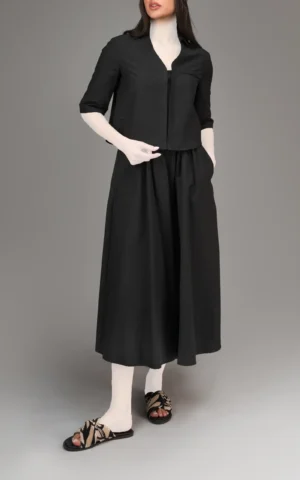 بلوز زنانه آستین سه ربع مشکی بهار-تابستانه نوادو