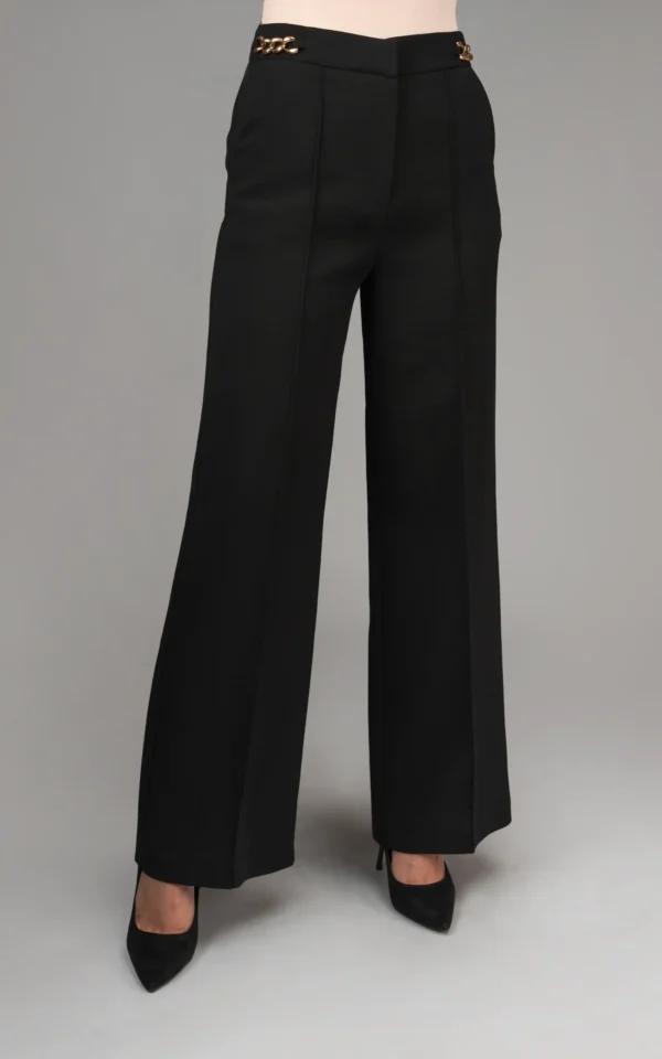 شلوار زنانه مشکی راسته بهار-تابستانه مدل آزاد نوادو