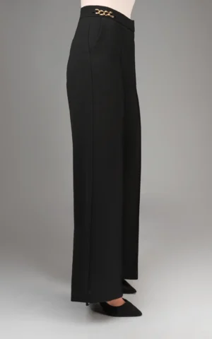 شلوار زنانه مشکی راسته بهار-تابستانه مدل آزاد نوادو