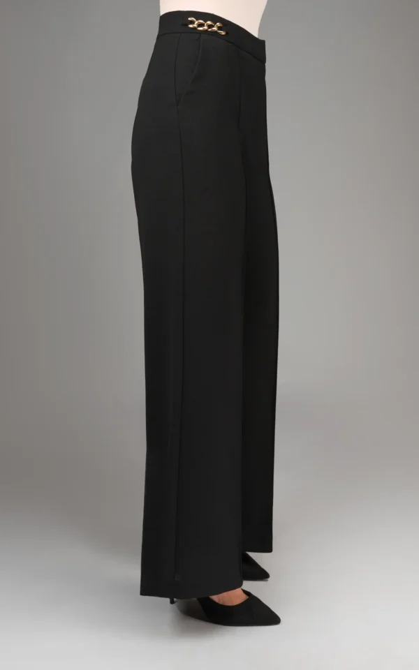 شلوار زنانه مشکی راسته بهار-تابستانه مدل آزاد نوادو