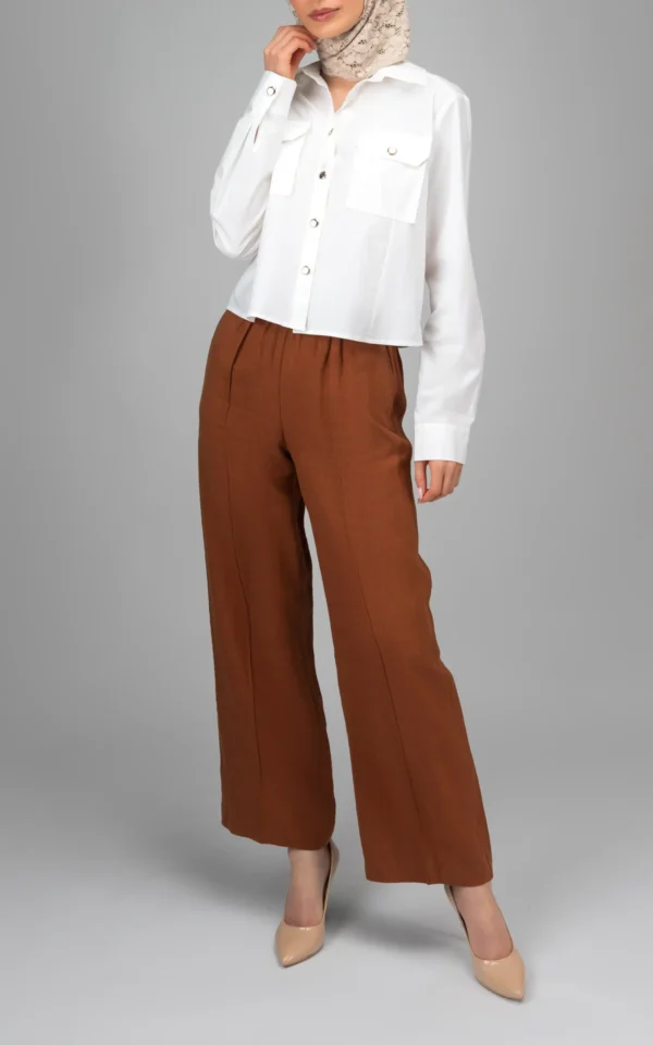 نمای پهلو شومیز زنانه دو جیب آستین بلند NEVADO