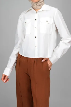 شومیز زنانه دو جیب آستین بلند NEVADO