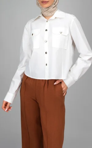 شومیز زنانه دو جیب آستین بلند NEVADO