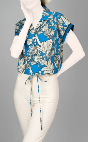 شومیز زنانه طرح برگ NEVADO آستین کوتاه