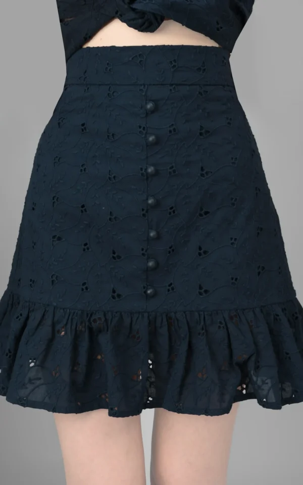 دامن زنانه سرمه‌ای رنگ بهار-تابستانه شیک نوادو