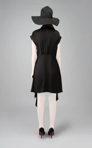 پیراهن زنانه مشکی دکمه‌دار با یقه‌دار برند نوادو کد 403014551546 - Image 2