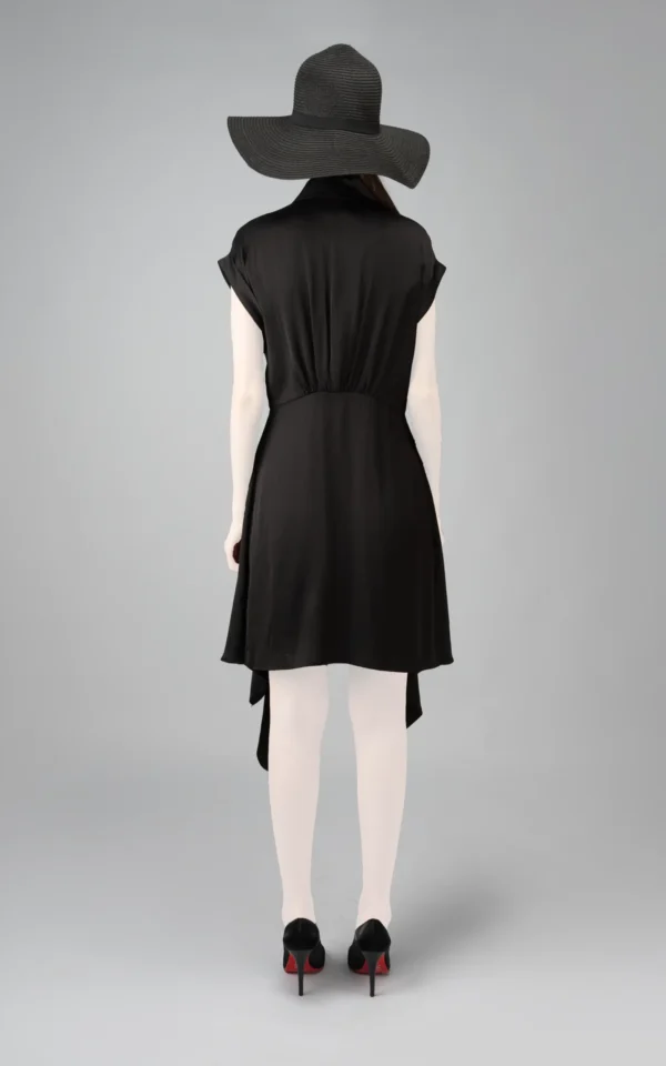 پیراهن زنانه مشکی دکمه‌دار با یقه‌دار برند نوادو کد 403014551546 - Image 2